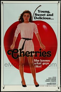 7d0712 LOT OF 2 FOLDED CHERRIES ONE-SHEETS 1970s sweet, young, delicious, she knows what guys like!