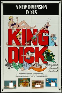 7d0427 LOT OF 24 FOLDED KING DICK ONE-SHEETS 1983 wacky cartoon art with nudity!