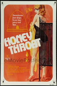 7d0702 LOT OF 3 FOLDED HONEY THROAT ONE-SHEETS 1980 sweetness drips from her juicy red lips!