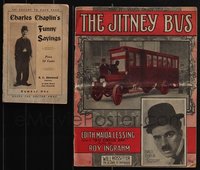 7d0154 LOT OF 2 MISCELLANEOUS CHARLIE CHAPLIN ITEMS 1915 sheet music & his funny sayings!