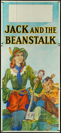 7d0086 LOT OF 4 FOLDED JACK & THE BEANSTALK STAGE PLAY ENGLISH THREE-SHEETS 1930s female lead!