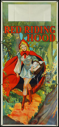 7d0089 LOT OF 3 FOLDED RED RIDING HOOD STAGE PLAY ENGLISH THREE-SHEETS 1930s art of female lead!