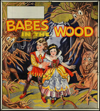 7d0093 LOT OF 3 FOLDED BABES IN THE WOOD STAGE PLAY ENGLISH SIX-SHEETS 1930s art like Snow White!