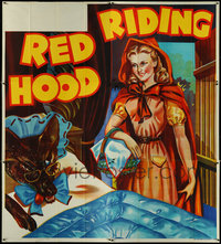 7d0090 LOT OF 3 FOLDED RED RIDING HOOD STAGE PLAY ENGLISH SIX-SHEETS 1930s art with Big Bad Wolf!