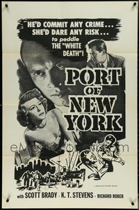 7d0108 LOT OF 30 FOLDED PORT OF NEW YORK R50S MILITARY ONE-SHEETS R1950s he'd commit any crime!