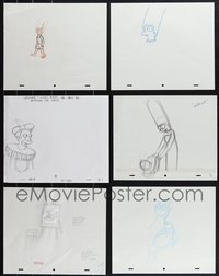 7d0119 LOT OF 9 SIMPSONS PENCIL DRAWINGS 2000s great art of Marge, Skinner, Flanders & more!