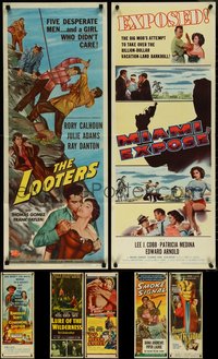 7d0128 LOT OF 7 FOLDED INSERTS 1950s-1960s great images from a variety of different movies!