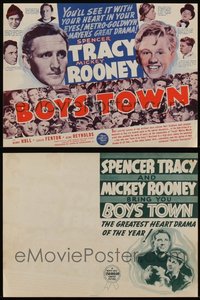 7d0282 LOT OF 15 BOYS TOWN HERALDS 1938 Spencer Tracy & Mickey Rooney classic!