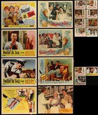 7d0796 LOT OF 19 ENGLISH DOCTOR SERIES LOBBY CARDS 1950s incomplete sets from several movies!