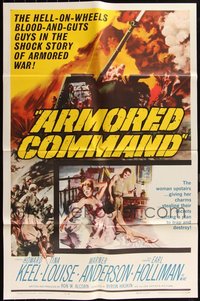 7d0628 LOT OF 7 FOLDED ARMORED COMMAND ONE-SHEETS 1961 Howard Keel & sexy Tina Louise in WWII!