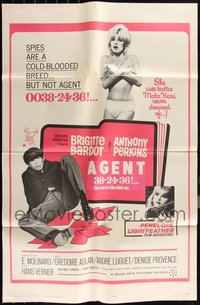 7d0630 LOT OF 7 FOLDED AGENT 38-24-36 ONE-SHEETS 1965 sexy Brigitte Bardot, A Ravishing Idiot!