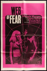 7d0537 LOT OF 13 FOLDED WEB OF FEAR ONE-SHEETS 1965 Michele Morgan, Dany Saval, Claude Rich