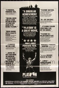 7d0474 LOT OF 19 FOLDED PLATOON REVIEWS ONE-SHEETS 1986 Best Director Oliver Stone, Best Picture!