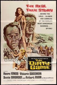 7d0430 LOT OF 24 FOLDED DIRTY GAME ONE-SHEETS 1966 story behind girls, glamor & gimmicks of spying!