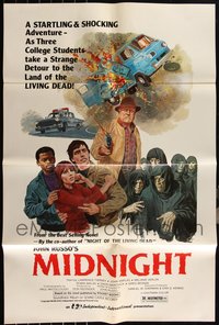 7d0518 LOT OF 15 FOLDED MIDNIGHT ONE-SHEETS 1982 take a detour to the land of the LIVING DEAD!