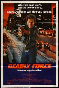 7d0511 LOT OF 16 FOLDED DEADLY FORCE ONE-SHEETS 1983 Wings Hauser will give you justice!