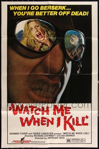 7d0605 LOT OF 7 FOLDED WATCH ME WHEN I KILL ONE-SHEETS 1977 you better off dead when he's berserk!