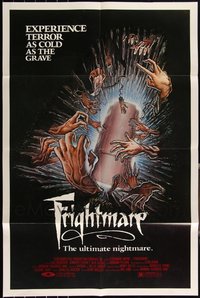 7d0661 LOT OF 5 FOLDED FRIGHTMARE COFFIN STYLE ONE-SHEETS 1983 terror as gold as the grave!