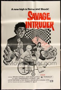 7d0633 LOT OF 6 FOLDED SAVAGE INTRUDER ONE-SHEETS 1968 Miriam Hopkins, new high in terror & shock!