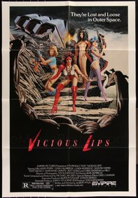 7d0675 LOT OF 4 FOLDED VICIOUS LIPS ONE-SHEETS 1987 they're lost and loose in outer space!