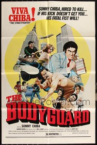 7d0528 LOT OF 15 FOLDED BODYGUARD ONE-SHEETS 1976 Sonny Chiba's fatal fist will get you!