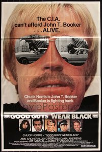 7d0500 LOT OF 17 FOLDED GOOD GUYS WEAR BLACK ONE-SHEETS 1978 CIA can't afford Chuck Norris alive!