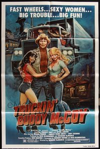 7d0574 LOT OF 9 FOLDED TRUCKIN' BUDDY MCCOY ONE-SHEETS 1984 fast wheels, sexy women, big fun!