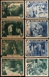 7d0815 LOT OF 15 AFRICAN JUNGLE SERIAL LOBBY CARDS 1930s-1940s Darkest Africa, She, Tarzan!