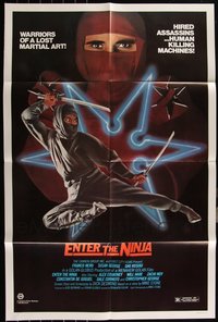 7d0479 LOT OF 19 FOLDED ENTER THE NINJA ONE-SHEETS 1981 hired assassins, human killing machines!