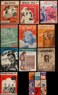 7d0280 LOT OF 19 SHEET MUSIC 1910s-1960s songs from a variety of different movies & more!