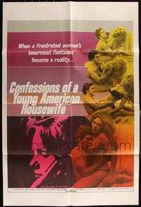 7d0527 LOT OF 15 FOLDED CONFESSIONS OF A YOUNG AMERICAN HOUSEWIFE ONE-SHEETS 1974 her fantasies!