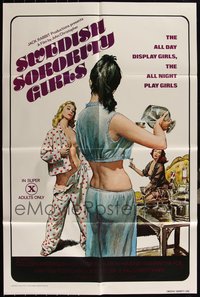 7d0553 LOT OF 11 FOLDED SWEDISH SORORITY GIRLS ONE-SHEETS 1977 art of the all night play girls!