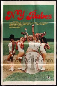 7d0484 LOT OF 18 FOLDED N.Y. BABES ONE-SHEETS 1979 sexy New York softball girls on the field!