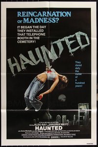 7d0621 LOT OF 7 FOLDED HAUNTED ONE-SHEETS 1977 after they installed telephone booth in cemetery!