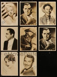 7d1093 LOT OF 8 5X7 FAN PHOTOS WITH PRINTED SIGNATURES 1920s-1950s great portraits of top stars!