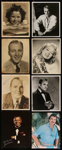 7d1092 LOT OF 8 FAN PHOTOS & REPRO PHOTOS WITH PRINTED SIGNATURES 1940s-1980s top Hollywood stars!