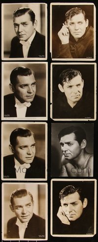 7d1051 LOT OF 8 CLARK GABLE PORTRAIT 8X10 STILLS 1930s the leading man without his mustache!