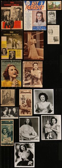 7d0156 LOT OF 17 MISCELLANEOUS DEANNA DURBIN ITEMS 1930s-1940s great images of the singing actress!