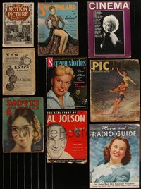 7d0225 LOT OF 9 MOVIE MAGAZINES 1910s-1950s Motion Picture, Screenland, Cinema, Screen Story & more!