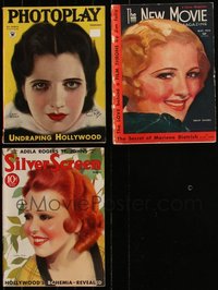 7d0235 LOT OF 3 MOVIE MAGAZINES 1930s Kay Francis, Clara Bow, Sally Eilers, great images & articles!