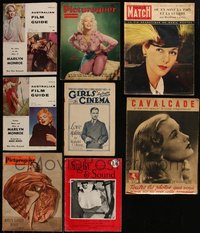 7d0228 LOT OF 8 NON-US MOVIE MAGAZINES 1940s-1960s Marilyn Monroe in Australian Film Guide & more!