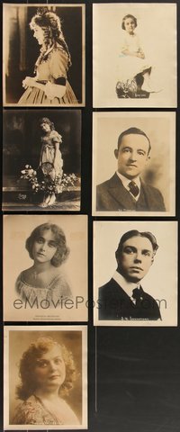 7d1065 LOT OF 7 1910S DELUXE PORTRAIT 8X10 STILLS 1910s great images of silent actors & actresses!