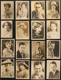 7d1088 LOT OF 16 SILENT DELUXE 5X7 FAN PHOTOS WITH PRINTED OR STAMPED SIGNATURES 1910s-1920s