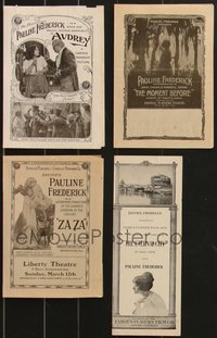 7d1128 LOT OF 4 PARAMOUNT 1910S PAULINE FREDERICK HERALDS 1910s Audrey, Zaza, The Moment Before!