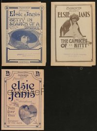 7d1136 LOT OF 3 PARAMOUNT 1910S ELSIE JANIS HERALDS 1910s Betty In Search of a Thrill & more!