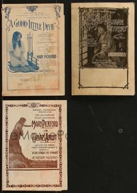 7d1135 LOT OF 3 PARAMOUNT 1910S MARY PICKFORD HERALDS 1910s Good Little Devil, Madame Butterfly!