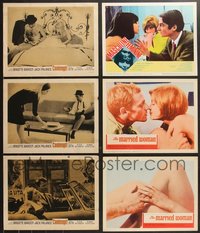 7d0832 LOT OF 6 LOBBY CARDS FROM MOVIES OF JEAN-LUC GODARD 1960s Contempt, Married Women & more!