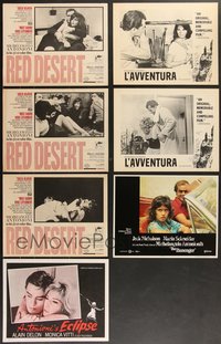 7d0830 LOT OF 7 LOBBY CARDS FROM MOVIES OF MICHELANGELO ANTONIONI 1960s-1970s L'Avventura & more!