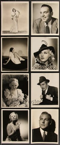 7d0995 LOT OF 15 SCHAFER 8X10 STILLS 1930s top photographer portraits of top Hollywood stars!