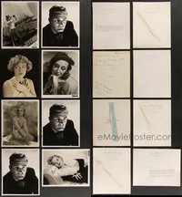 7d1044 LOT OF 8 KORNMAN 8X10 STILLS 1930s-1950s top photographer portraits of top Hollywood stars!